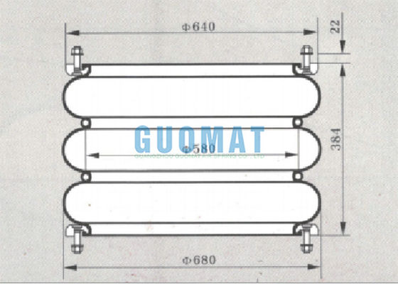 W01-358-7304 فايرستون 321 نوع الزنبرك الهوائي الصناعي الثلاثي الملتوي