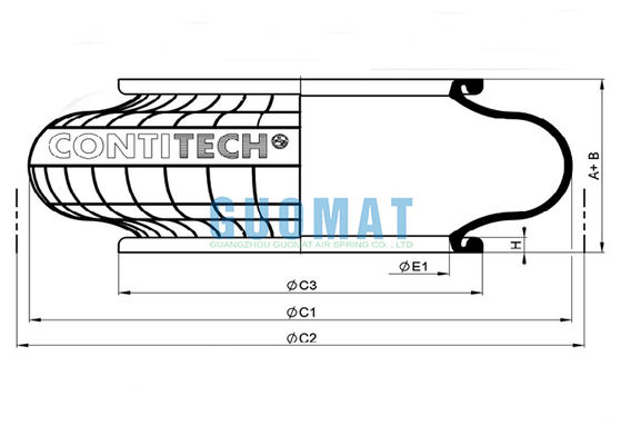 كونتيننتال FS310-12 زنبرك هوائي مطاطي أصلي منفاخ هواء Contitech مفرد للصناعة
