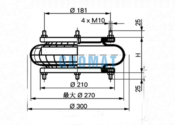 4.1KG ContiTech الصناعية هواء الربيع FS 210-10 DS Firestone W01-R58-4057 Bellows نمط الأكياس الهوائية