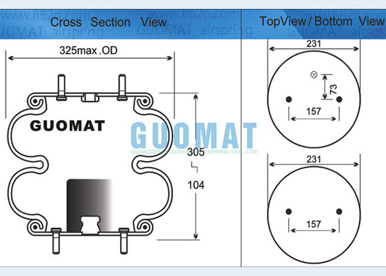 FD 330-22 337 Contitech ربيع هواء صناعي مزدوج الملفوف W01-358-7401 بالون هوائي Firestone مع اتصال Stud
