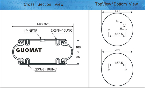 FS 330-11 CI Contitech الصدمات المتشابكة / محرك الهواء المتشابك واحد Firestone Air Spring Bellows رقم 19