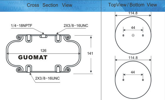 Firestone Air Spring W013587725 GUOMAT 1B5725 الضربة الكبيرة Single Convoluted Air Spring Shock