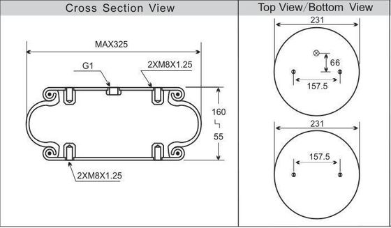 حقيبة تعليق هوائي ملفوفة واحدة ربيع هوائي لاستيعاب الصدمات للمعدات الصناعية
