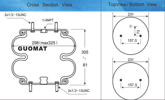 FD 330-22 327 Contitech Air Springs Triangle 6316 / 4327 هندريكسون S13043 أكياس هوائية معلقة