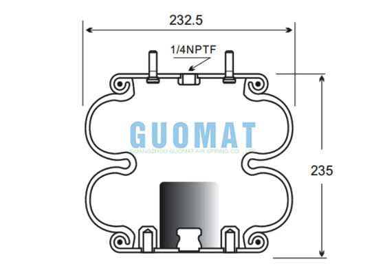 الربيع الهوائي الملتوي المزدوج 2B9-253 Goodyear W01-358-6945 Firestone Air Suspension