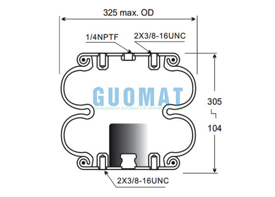 FD330-22 313 Contitech ربيع الهواء الصناعي المزدوج 2B12-309/2B12-316 Goodyear
