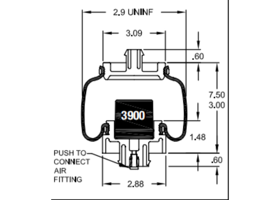 W02-358-7206 فايرستون كابينة هواء الربيع 18-29919-000 شاحنة شحن شاحنة هواء صدمة امتصاص
