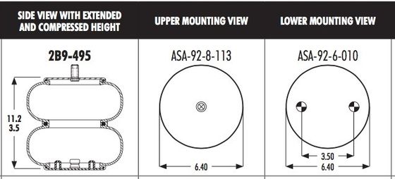578-92-3-217 2B9-495 Goodyear Air Spring لـ HENDRICKSON S23114