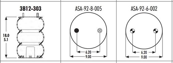 3B12-303 Goodyear Air Spring Shock FIRESTONE W013588018 لـ HISTEER 10303