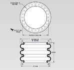 FT 1330-35 RS Flange Ring Bolt Circle DIA 16.50 كيس هواء ملتف ثلاثي