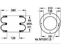 DUNLOP SP 1538 زنبرك هوائي صناعي W01-R58-4092 منفاخ مطاطي 10 × 2