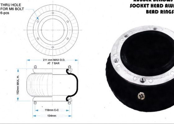 W01-358-0100 منفاخ مطاطي W01-358-0112 Firestone Air Spring M6 Bolt