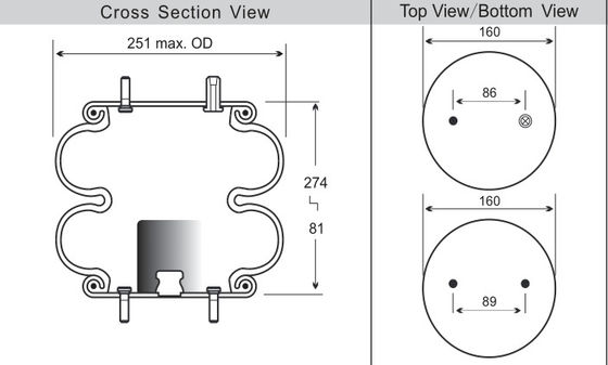 W01-358-6884 Air Ride Air Spring Double Convoluted Contitech FD200-19724