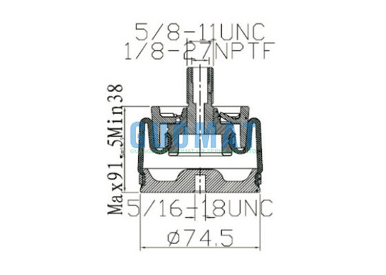 W02-358-3001 2-Ply Cab Air Shock Absorber فايرستون W02-358-3000