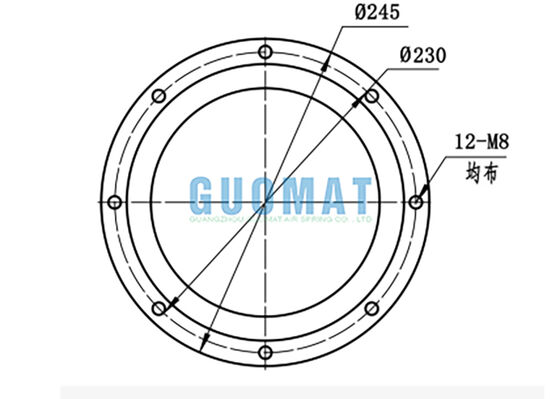 تخصيص GUOMAT 2H12X2P05 فلنج الرياح الربيع W01-R58-4044 Firestone الهواء Bellows 12X2 المطاط الهواء