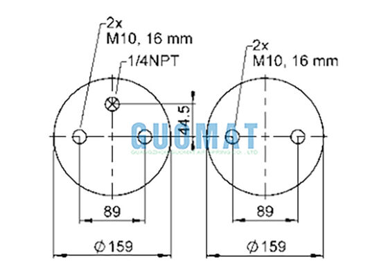 ممتص صدمات هوائي FD 200-19 1/4 M10 Contitech ذو حلقتين هوائيتين 72047