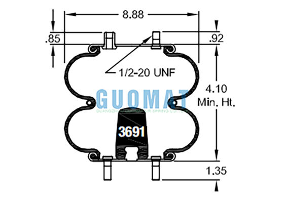 ممتص صدمات هوائي للحمولة 20 من مطاط فايرستون، زنبرك هوائي