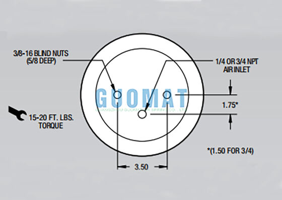 نظام تعليق هوائي منفاخي من فايرستون للشاحنات W01-358-5712، نوع الفص الدوار، 1T14C-7