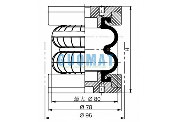 2 3/4 " x 2 مطاطي بيلو FD 22-4 DI CR Contitech الدقة الاهتزاز العزل كيس الهواء