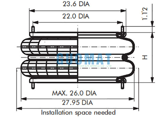 FD 2380-24 RS Contitech الهواء المزدوج 24pcsx3/8-24UNF الربيع الهوائي للطباعة الطباعة آلة