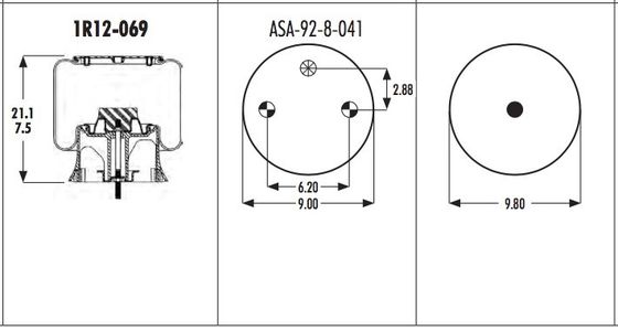 1R12-069 شاحنة الينابيع الهوائية 566243038 حجر النار W01-358-9069