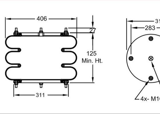 W01-R58-4068 Firestone Industrial Air Springs منفاخ 16 × 3 DUNLOP SP 2141