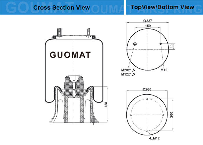 11382 جرانينغ فايرستون ركوب طقوس أكياس الهواء لشاحنة W01-681-9242 15699