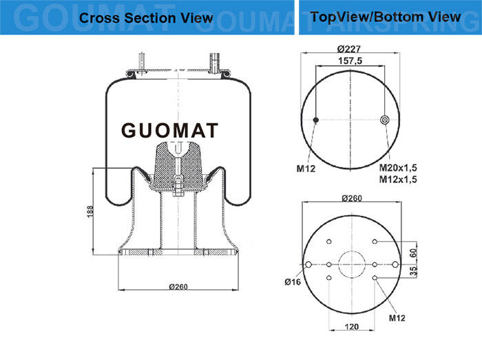 إيرتيش 34159 K / 130422 الهواء الربيع الربيع حقيبة لشاحنة مع العائمة جسر