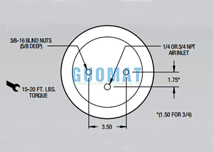 نظام تعليق هوائي منفاخي من فايرستون للشاحنات W01-358-5712، نوع الفص الدوار، 1T14C-7