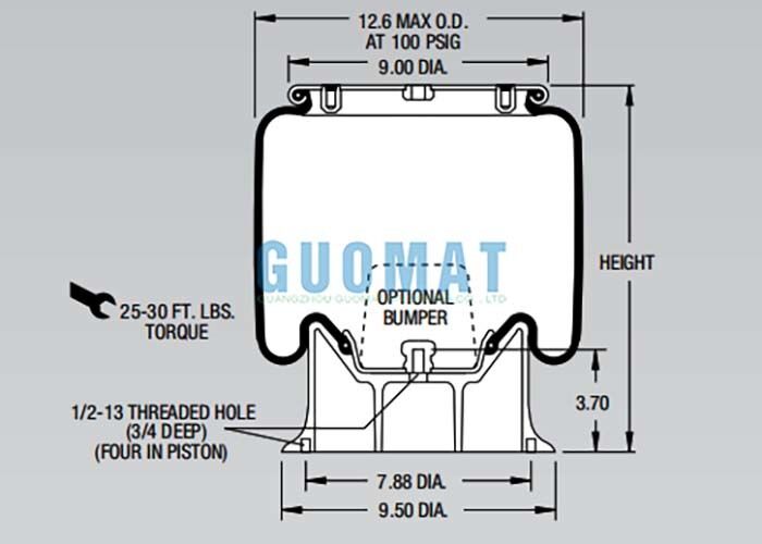 W01-358-9056 Firestone تعليق الرياح الربيع 1T15M-4 ثياب الهواء للشاحنات الثقيلة